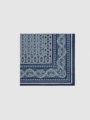 Reiss Navy Amiens Silk Paisley Pocket Square - Image 1 of 2