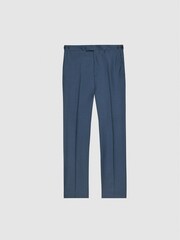 Reiss Airforce Blue Extra Wool Slim Fit Trousers - Image 2 of 5