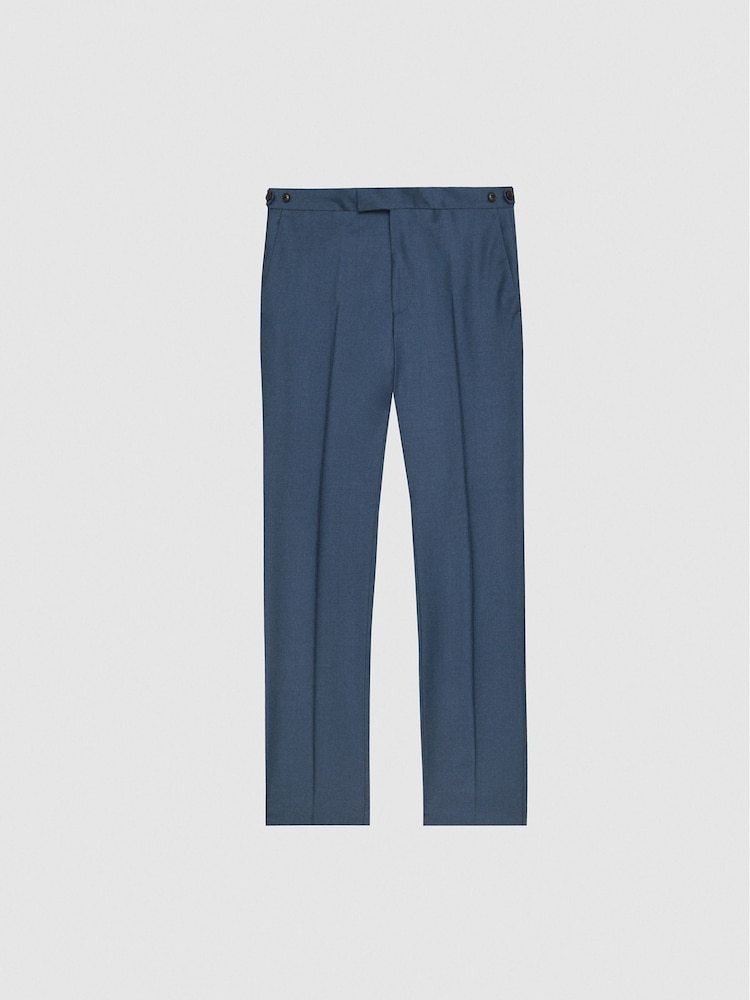 Reiss Airforce Blue Extra Wool Slim Fit Trousers - Image 2 of 5