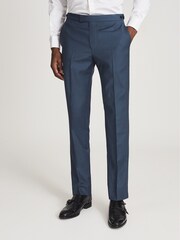 Reiss Airforce Blue Extra Wool Slim Fit Trousers - Image 3 of 5