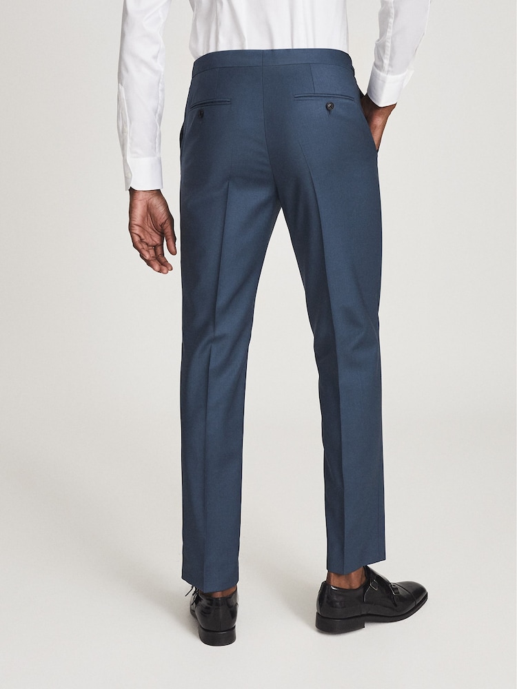Reiss Airforce Blue Extra Wool Slim Fit Trousers - Image 5 of 5