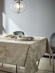 Catherine Lansfield Natural Crushed Velvet Table Cloth - Image 1 of 2