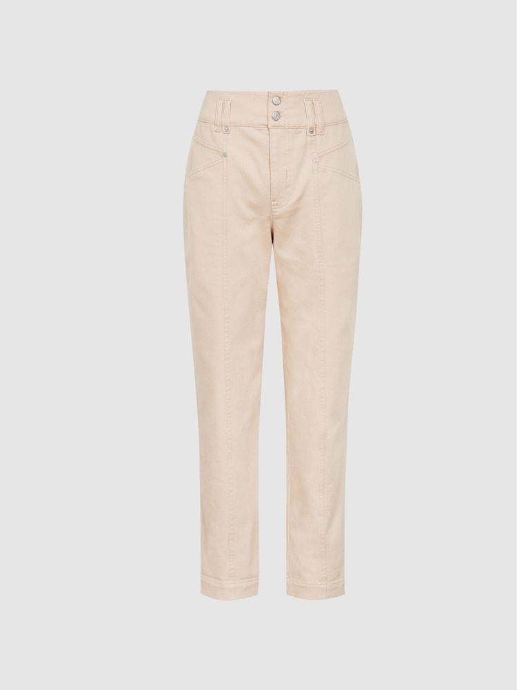 Reiss Pink Baxter Relaxed Tapered Fit Trousers - Image 2 of 5