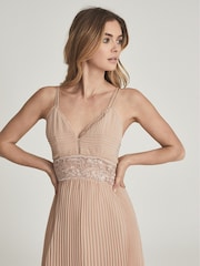 REISS Emma Midikleid mit Spitze und Faltendetail - Bild 3 von 5