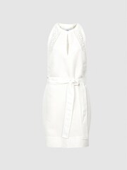 Reiss White Rhona Embroidered Mini Dress - Image 2 of 5