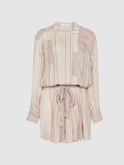 Reiss Cream Alba Striped Shirt Dress - Image 2 of 6