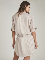 Reiss Cream Alba Striped Shirt Dress - Image 5 of 6