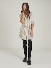 Reiss Cream Alba Striped Shirt Dress - Image 6 of 6