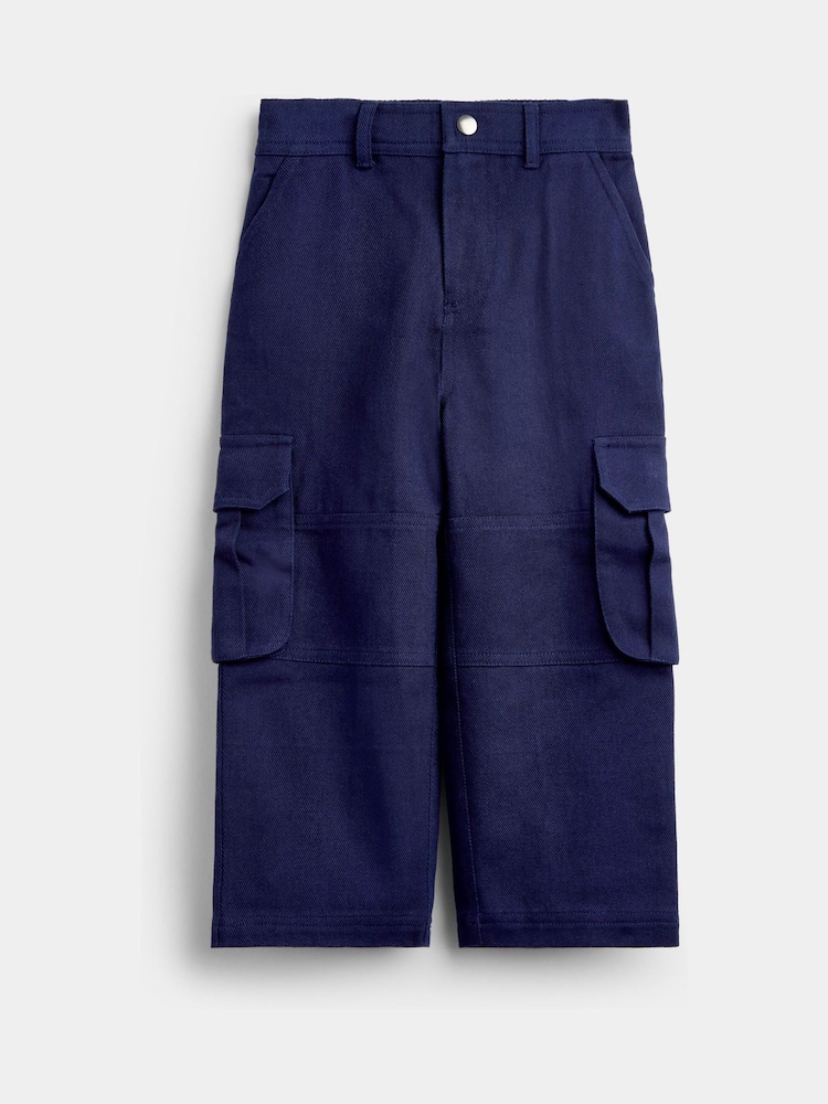 JoJo Maman Bébé Navy Blue Cargo Trousers - Image 1 of 4