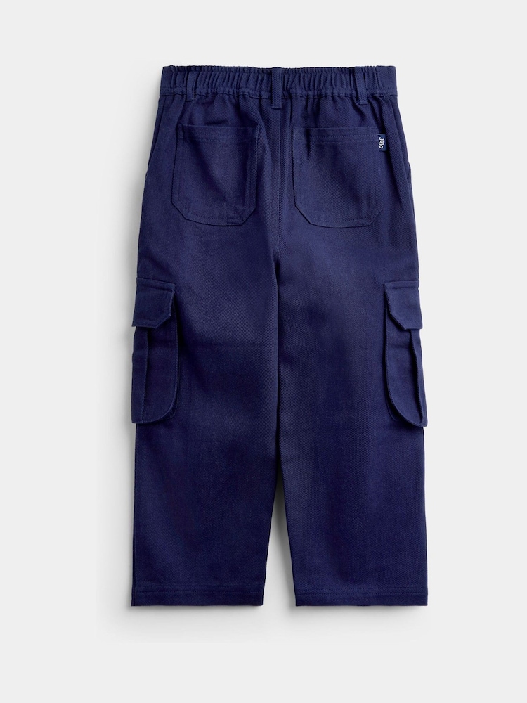 JoJo Maman Bébé Navy Blue Cargo Trousers - Image 2 of 4