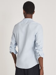 Reiss Soft Blue Tooley Organic Cotton Grandad Shirt - Image 5 of 5
