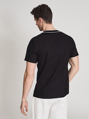 Reiss Black Dipietro Tipped Short Sleeved Shirt - Image 5 of 6