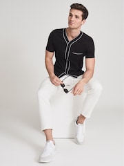 Reiss Black Dipietro Tipped Short Sleeved Shirt - Image 6 of 6