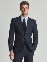 Reiss Soft Blue Frontier Cotton Satin Stretch Slim Fit Shirt - Image 3 of 7