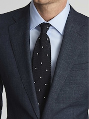 Reiss Soft Blue Frontier Cotton Satin Stretch Slim Fit Shirt - Image 7 of 7