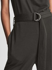 Reiss Dark Green Milo Fine Wool Blend Cowl Neck Jumpsuit - Image 5 of 6