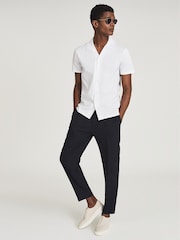 Reiss White Caspa Mercerised Cotton Jersey Shirt - Image 1 of 5