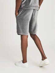 Reiss Grey Alnmouth Velour Drawstring Shorts - Image 5 of 5