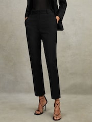Reiss Black Haisley Wool Blend Tapered Suit Trousers - Image 3 of 6