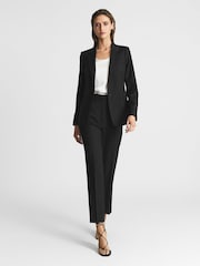 Reiss Black Haisley Wool Blend Tapered Suit Trousers - Image 7 of 7