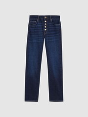 Reiss Deep Indigo Bailey High Rise Straight Leg Jeans - Image 2 of 9