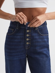 Reiss Deep Indigo Bailey High Rise Straight Leg Jeans - Image 9 of 9
