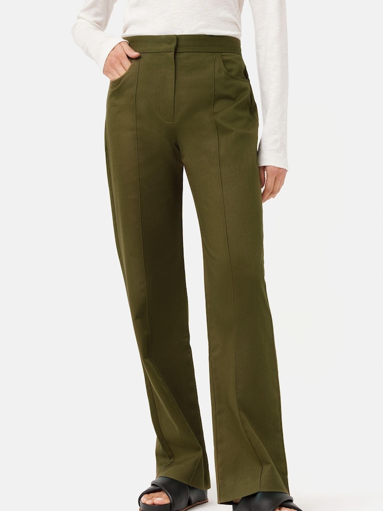 Jigsaw Green Cotton Drill Harris Chino Trousers - Image 1 of 5