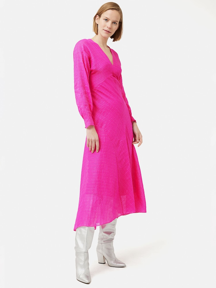 Jigsaw Pink Silk Linen Gauze Maxi Dress - Image 1 of 6 Jigsaw Pink Silk Linen Gauze Maxi Dress - Image 1 of 6