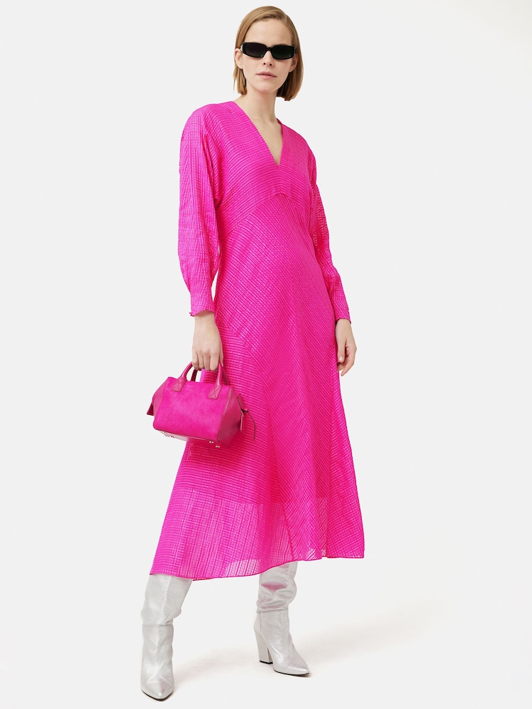 Jigsaw Pink Silk Linen Gauze Maxi Dress - Image 2 of 6 Jigsaw Pink Silk Linen Gauze Maxi Dress - Image 2 of 6