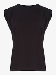 Mint Velvet Black Cotton Extended T-Shirt - Image 5 of 6