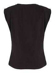 Mint Velvet Black Cotton Extended T-Shirt - Image 6 of 6