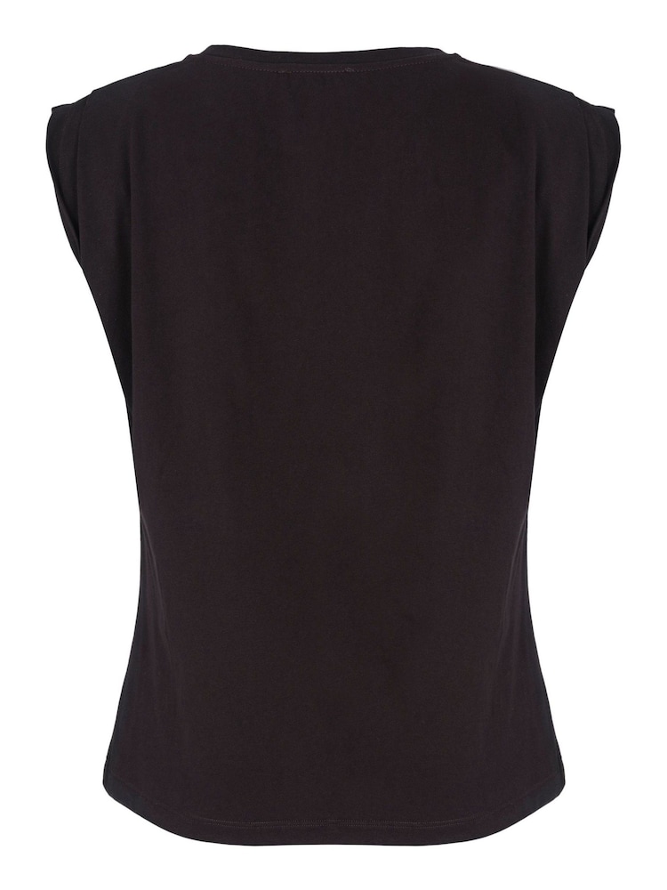 Mint Velvet Black Cotton Extended T-Shirt - Image 6 of 6 Mint Velvet Black Cotton Extended T-Shirt - Image 6 of 6