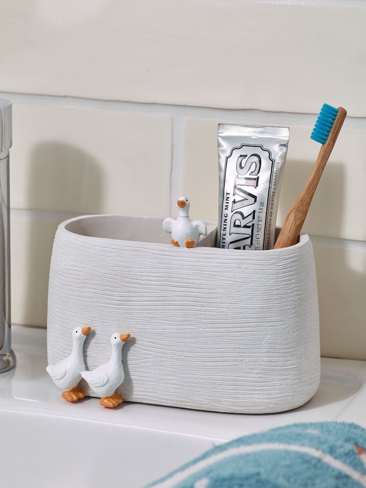 White Geese Toothbrush Tidy - Image 1 of 4