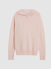 Reiss Pink Bella Junior Wool Cashmere Blend Hoodie - Image 2 of 6