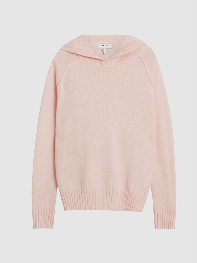Reiss Pink Bella Junior Wool Cashmere Blend Hoodie - Image 2 of 6