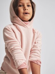 Reiss Pink Bella Junior Wool Cashmere Blend Hoodie - Image 4 of 6
