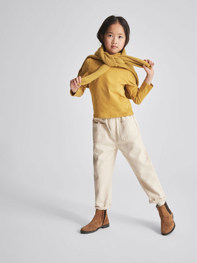 Reiss Green Gwyn Jr Ribbed Zip Neck Jumper - Image 1 of 6