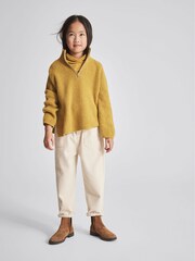 Reiss Green Gwyn Jr Ribbed Zip Neck Jumper - Image 4 of 6