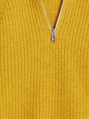 Reiss Green Gwyn Jr Ribbed Zip Neck Jumper - Image 6 of 6