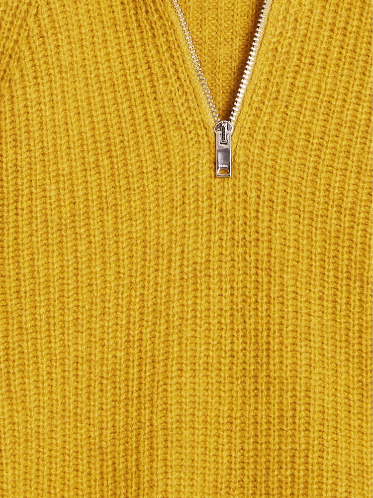 Reiss Green Gwyn Jr Ribbed Zip Neck Jumper - Image 6 of 6