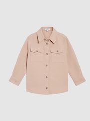 Reiss Pink Emily Junior Brushed Cotton Overshirt - Image 2 of 6