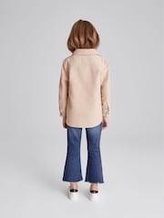 Reiss Pink Emily Junior Brushed Cotton Overshirt - Image 5 of 6