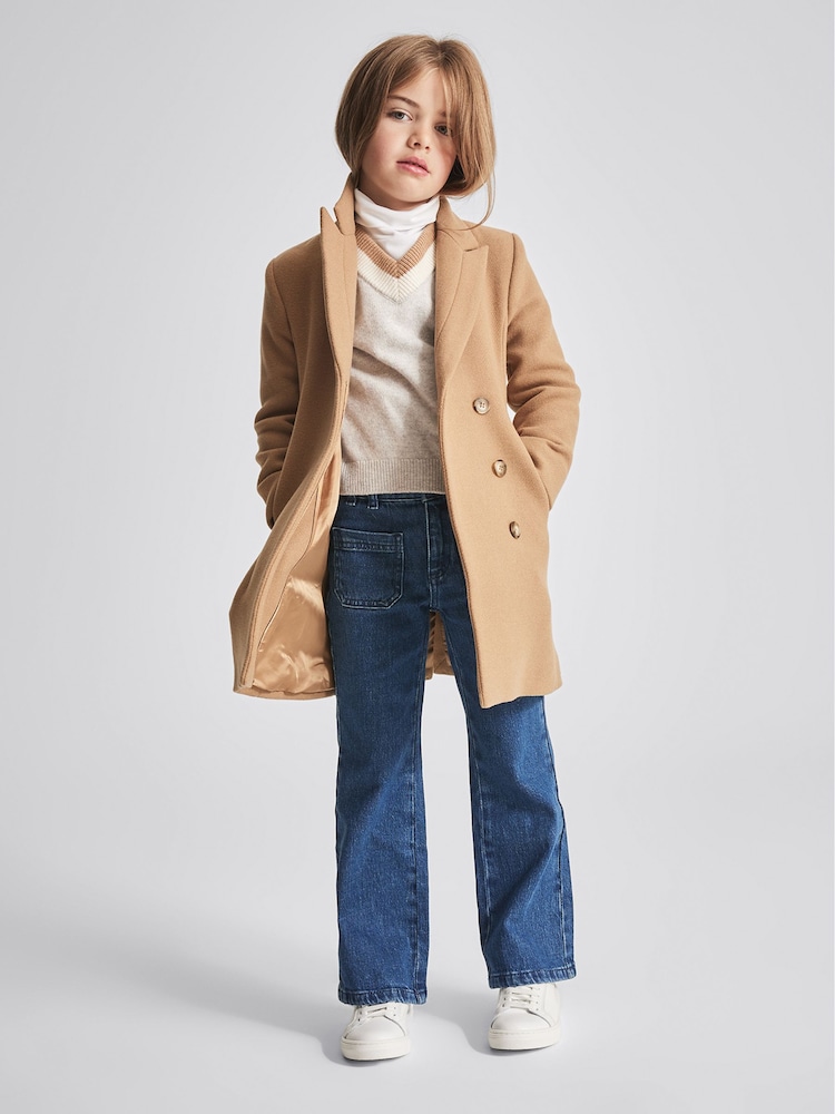Reiss Camel Marlow Jr Tailored Wool Blend Coat - Image 1 of 6