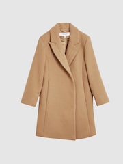Reiss Camel Marlow Jr Tailored Wool Blend Coat - Image 2 of 6