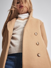 Reiss Camel Marlow Jr Tailored Wool Blend Coat - Image 3 of 6