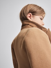 Reiss Camel Marlow Jr Tailored Wool Blend Coat - Image 4 of 6