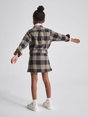 Reiss Navy Elle Jr Checked Wool Blend Dress - Image 5 of 6