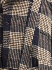 Reiss Navy Elle Jr Checked Wool Blend Dress - Image 6 of 6