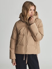 Reiss Camel Thea Short Puffer Coat - Image 6 of 11