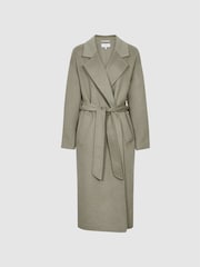 Reiss Khaki Green Olive Wool Blend Oversized Overcoat - Image 2 of 6